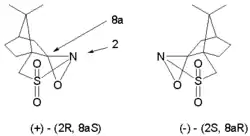 two optical isomers of camphorsulfonyl oxaziridine