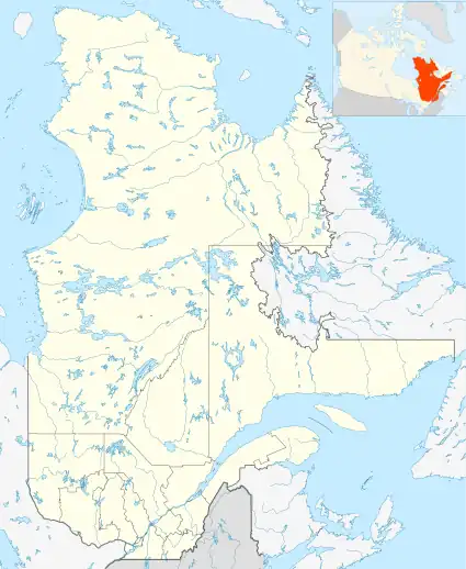 Map showing the location of Rouge-Matawin Wildlife Reserve