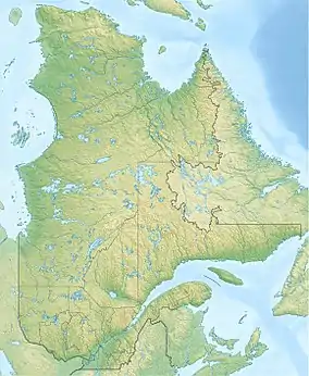 Map showing the location of Port-Cartier-Sept-Îles Wildlife Reserve