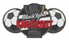 The Carling Knockout Cup Logo. a cartoon image of two footballs placed behind a trophy (cup) with the words "Carling Black Label Knockout" infront of it