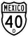 Federal Highway 40D shield