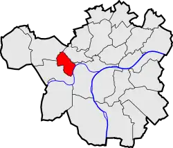 Location of Belgrade in Namur