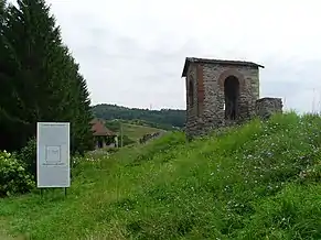 The back of reconstructed wall and tower