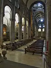 Photograph of the interior of a mediaeval church