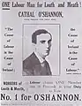 1922 election poster from O'Shannon's campaign in Louth–Meath