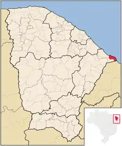 Location of Icapuí in Ceará