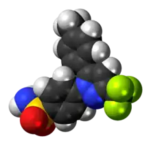 Space-filling model of the celecoxib molecule