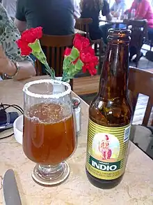 Michelada and Cerveza Indio