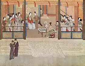 Image 41Spring Morning in the Han Palace, by Ming-era artist Qiu Ying (1494–1552 AD) (from History of painting)