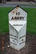 Milestone on the A514 in Chellaston, Derby