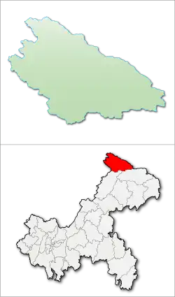 Location of Chengkou County in Chongqing