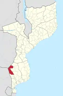 Chicualacuala District on the map of Mozambique