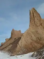 View of Chimney Bluffs from below