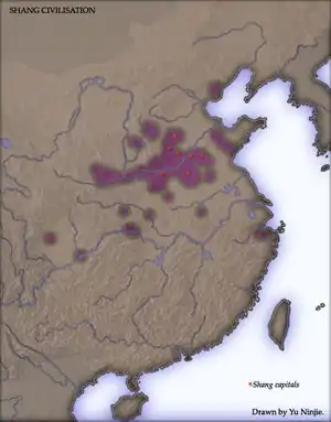 Extent of China's Bronze Age, Shang dynasty, 10th century BCE