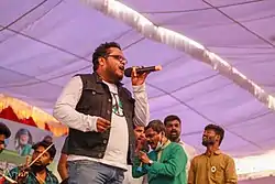 Chintan Vikas, performing on stage in 2021