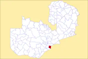 District location in Zambia