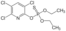 Chlorpyrifos, a popular insecticide.