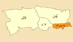 Location of Choa Saidan Shah Tehsilتحصِيل چوآسيدن شاه