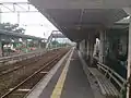 A view of platforms and tracks.