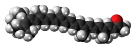 Space-filling model of the citranaxanthin molecule