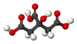 Ball-and-stick model of citric acid