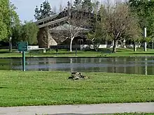 Interpretive Center seen across the pond