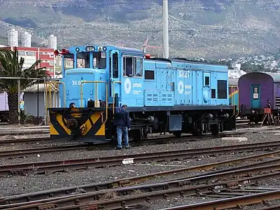 No. 36-027 in Passenger Rail Agency of South Africa blue livery at Culemborg Yard, Cape Town, 15 October 2015