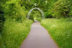 Sculptural arch on the Alban Way