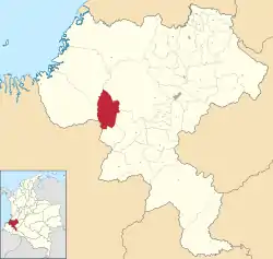 Location of the municipality and town of Argelia in the Cauca Department of Colombia.