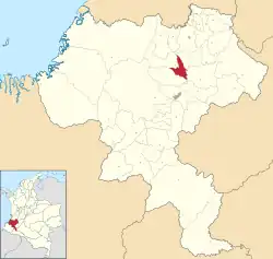 Location of Piendamó in Cauca