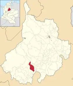 Location of the municipality and town of La Paz in the Santander  Department of Colombia.