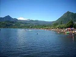 View of the beach of Coñaripe