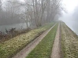 The Loing (left) and the canal du Loing (right) at Conflans-sur-Loing