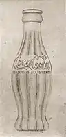 Earl R. Dean's original 1915 concept drawing of the contour Coca-Cola bottle