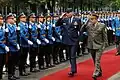 The NGB Chief reviews Serbian Soldiers during an exercise between Ohio and Serbia