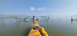 Kayaking in lake Cuitzeo