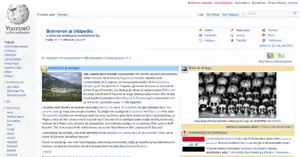 Screenshot of the Esperanto Wikipedia home page.