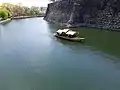 Gozabune boat ferrying tourists around on the inner moat.