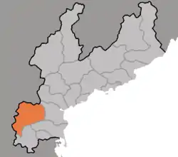 Map of South Hamgyong showing the location of Yodok