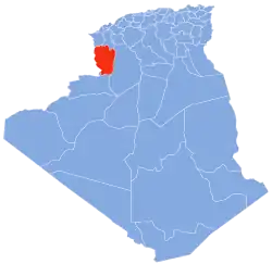 Map of Algeria highlighting Naâma