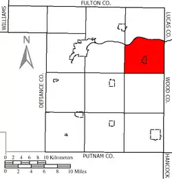 Location of Damascus Township in Henry County