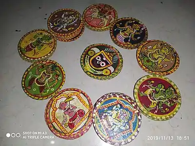 Dasabatara Ganjapa cards made in the Pattachitra style of Paralakhemundi