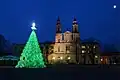 Christmas tree near the Church of St. Francis Xavier