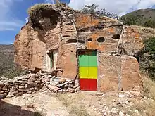 Debre Sema'it rock church on the top of a pinnacle in Ethiopia