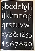 Sans-serif lower case alphabet