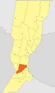 Location of Iriondo Department within Santa Fe Province