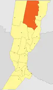 Location of Vera Department within Santa Fe Province