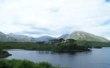 View into the Glencoaghan Horseshoe from Derryclare Lough