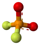 Ball-and-stick model of the difluorophosphate ion