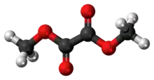 Ball-and-stick model of the dimethyl oxalate molecule